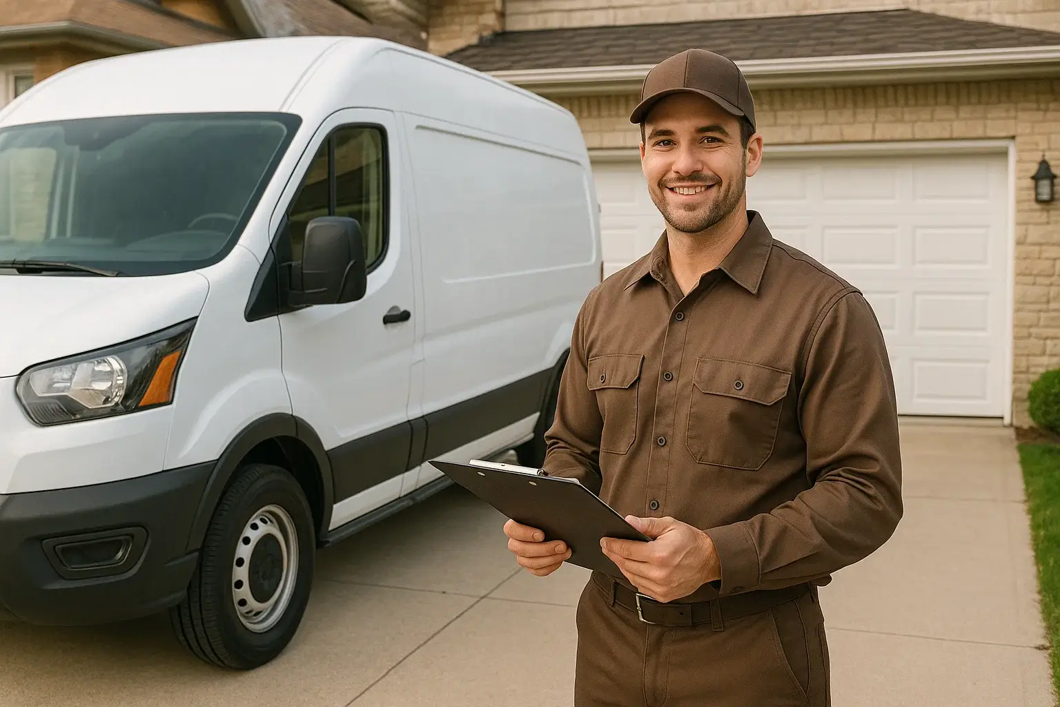 Technician repairing a garage door in Jollyville TX near Lakeline Mall, fixing cables, tracks, and sensors